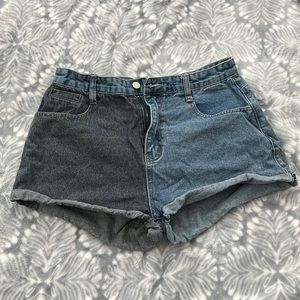 Two tone Jean shorts